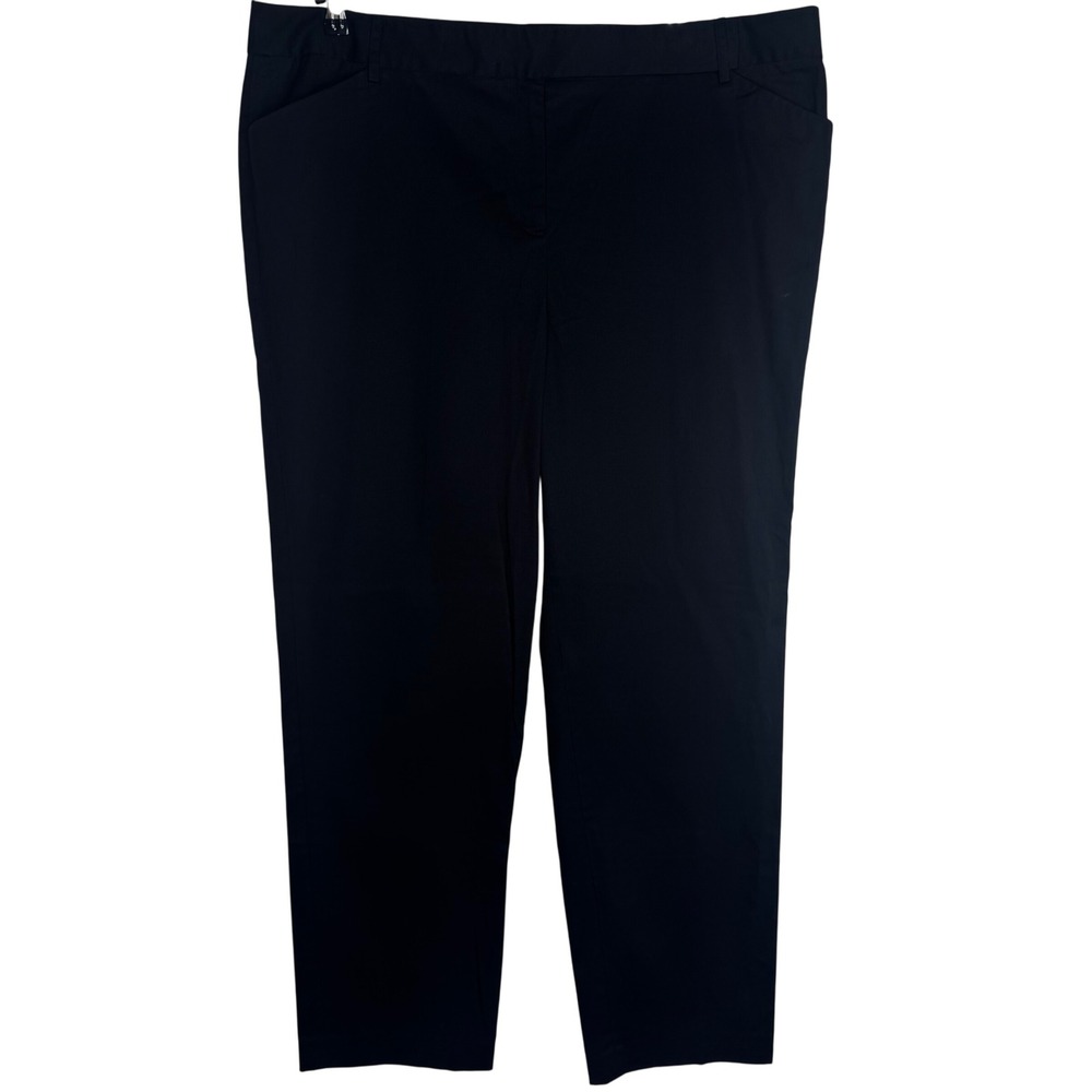 NWT Kate Hill Black Sz 16W Cotton Blend Straight Leg Dress Pants Career Workwear